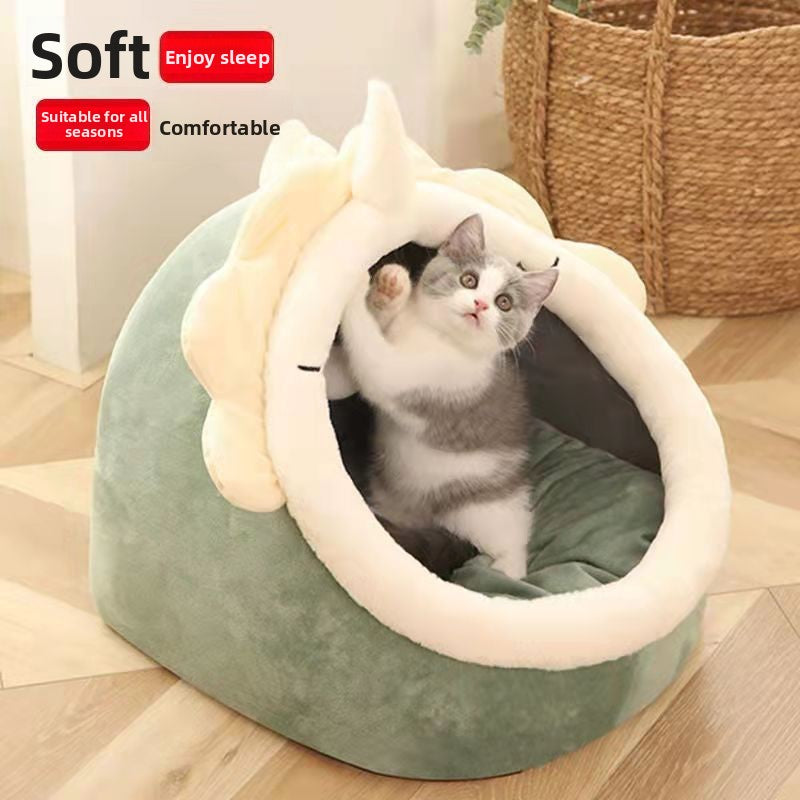 Premium Cozy Cat Cave Bed (Winter Edition)