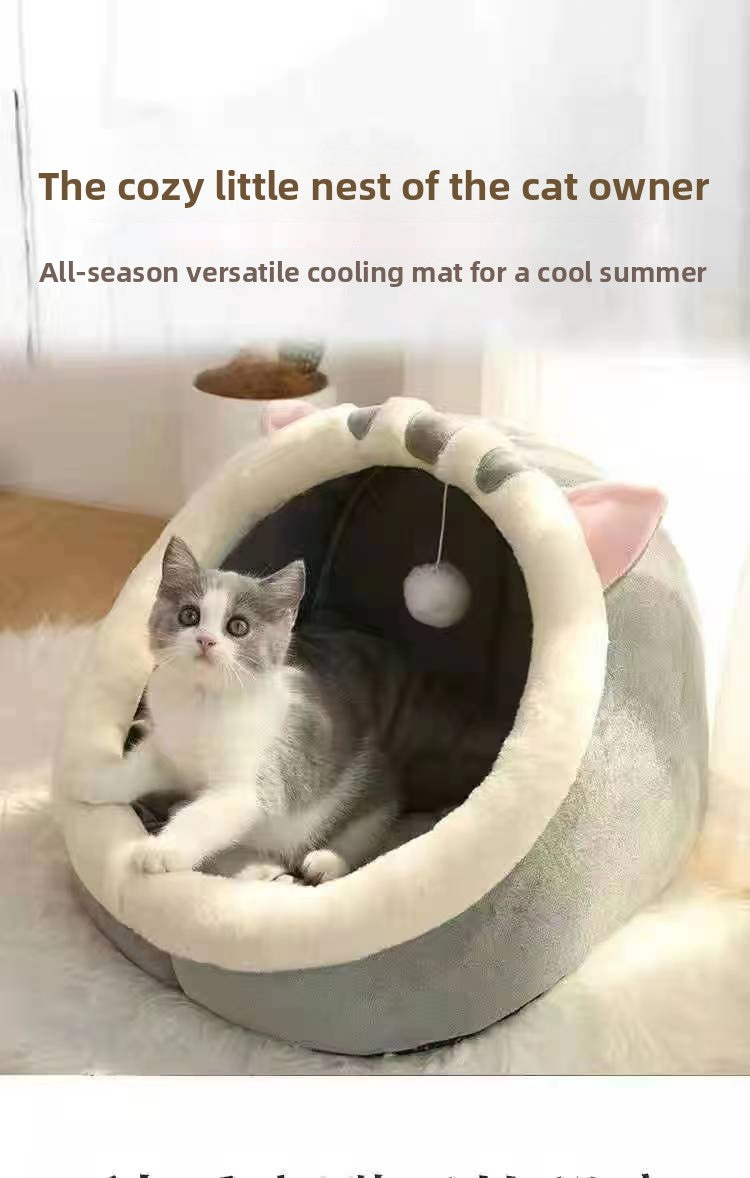 Premium Cozy Cat Cave Bed (Winter Edition)