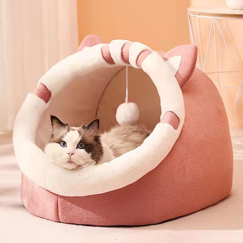 Premium Cozy Cat Cave Bed (Winter Edition)